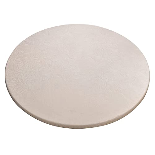 YSLLIOM Runde Tischdecke, Elastische Tischdecke, Tischtuch, Tischläufer, elastisch, Flanell, strapazierfähig, abwischbar, wasserdicht für Küche, Terrasse und Esszimmer (Rund 60cm,Beige) Cover