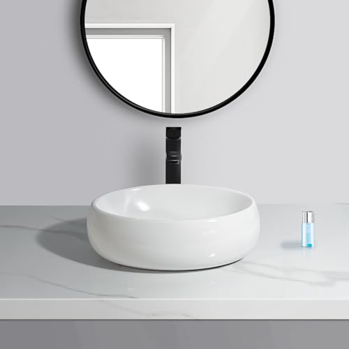 Cuarto de baño espacio pequeño lavabo sobre encimera oval de cerámica 7