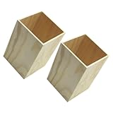 Garneck 2 piezas Portalápices de Madera Maciza Organizador de Escritorio Multifuncional para Oficina y Papelería Soporte Utensilios y Lápices con Diseño Elegante y Capacidad Adecuada
