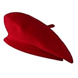 Haakong 1Pcs French Beret Hats Solid Classic Wool Beret Beanie Hats for Women Teens