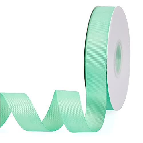 Mint Green 1" X 50 Yards Solid Color Double Faced Grosgrain Ribbon for Gifts Wrapping, Wedding, Party, Crafts, Hair Bows, Flowers, Home DIY Decor