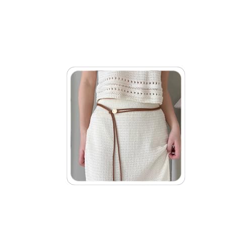 Sidlens Fall Dresses Belt for Women Thin Camel Belts Rope Tie Belt Faux Leather Waist Skinny Dress Belts Renaissance Accessories Halloween Jewelry Gold-Camel