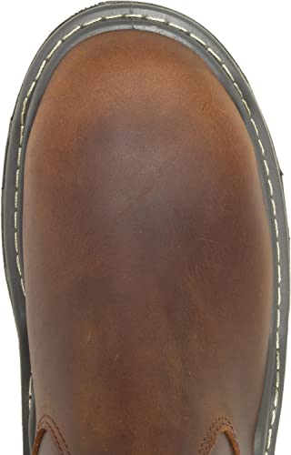 Image of Wolverine Men's Raider DuraShocks Wellington Waterproof Composite Toe Construction Boot, Peanut, 11 Medium