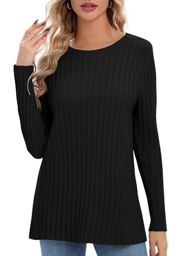Image of Urban CoCo Women's Lightweight Crewneck Pullover Sweaters Long Sleeve Fall Knitted Sweater Tops