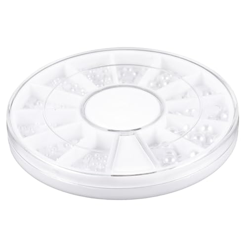 IWOWHERO Resin Semi-Circular Pearl Decorations 200pcs Flat Back Pearl Beads 2mm/3mm Nail Art Jewelry Dec