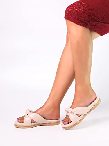 Image of MONROW Diya Leather Flat for Women, Girls