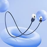 Magnetic Anti-Lost Rope Compatible with Airpods All, Soft Silicone Strap, Earbuds Holders Around Neck,Blue