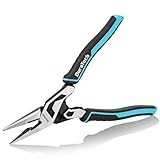 DURATECH 8.5-Inch Compound Needle Nose Pliers, Gen 2 Dual Pivot Design for Ultra Labor-Saving, High-Leverage Long Nose Pliers with Cutter, CR-V Steel for Gripping, Bending and Reaching