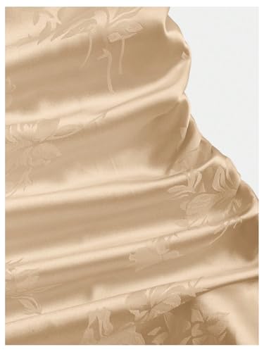 Image of Floerns Women's Spaghetti Strap Cowl Neck Long Slip Satin Silk Midi Dress
