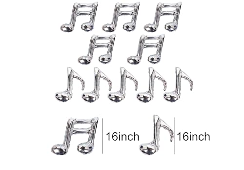 Image of 10PCS Music Note Balloons Silver Aluminum Birthday Party Balloon Music Themed Party Supplies Baby Shower Party Wedding Decorations (Pack of 2)
