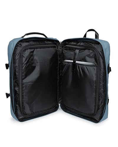 Image of EASTPAK Travelpack - 42L Cabin-Size Duffel Backpack with Dual Compartments, 17 inch Laptop Sleeve, Vegan Design & Adjustable Straps, Tarp Dust Blue