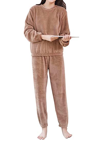 Pyjama cachemire laine femme marron pour cocooning d'hiver