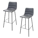 Grigio, 44 x 53 x 92 Set di 2 sgabelli da bar, design industriale, Brooklyn, colore: grigio