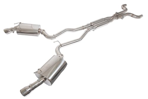 Replacement For 2010-2015 Chevrolet Camaro 3" T-304 Stainless Steel Dual 4" Slant Cut Tips Muffler Cat Back Exhaust System Kit