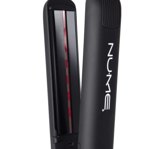 Nume Megastar Hair Straightener Tourmaline Flat Iron–1 Inch Floating Plates With Negative Ion Booster, Infrared Light Strip, Ideal For All Hair Types – Ultra-Smooth And Shiny Results. #TOP4