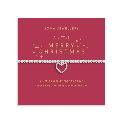 Joma Jewellery CHRISTMAS A LITTLE MERRY CHRISTMAS Silver Plated Bracelet 17.5cm stretch