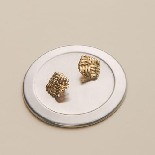 Wind Gold Statement Earrings – 18K Gold-Plated Sculptural Post and Back Earrings – Lightweight– Modern Abstract Design – Statement Jewelry by Heaven Mayhem 6