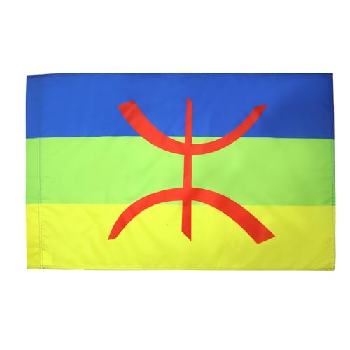 AZ FLAG - Drapeau Kabylie - 90x60 cm - Drapeau Kabyle - Algérie Berbère 100% Polyester Avec Fourreau et Cordelette - Pavillon 50 g