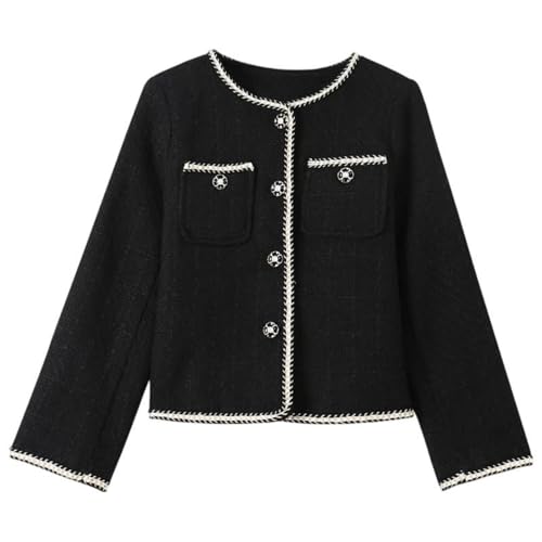 Veste courte texturée haut de gamme style français coupe droite