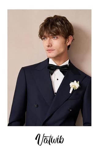 Men's Suit Slim Fit 2 Piece Double Breasted Suits Prom Tuxedo Set2