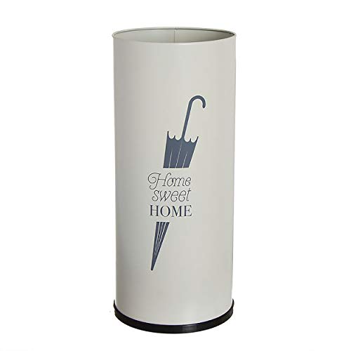Hogar y Mas Paragüero de Metal Blanco Home Sweet Home. Paragueros Originales y Modernos 50x22 cm