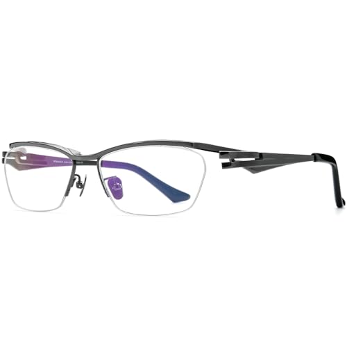 Image of FONEX Pure Titanium Glasses Frame Men Semi Rimless Square Eyeglasses Eyewear DTX416