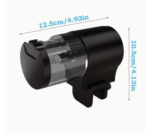 Automatic Fish Food Dispenser with LCD Display and Timer, 100ml 12/24/48 Hours Fish Food Dispenser for Aquarium, Turtle, Pitta and Koi