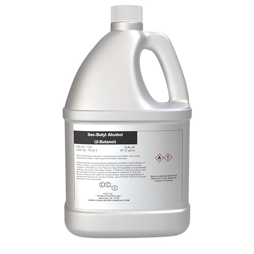 Sec-Butyl Alcohol - High Purity Secondary Butanol ≥99% | Industrial Grade Solvent | Multi-Purpose Cleaner & Chemical Intermediate (1 Gallon (128 Fl Oz))