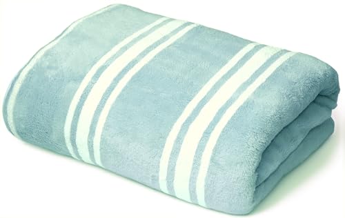 Image of Cortina Stripe Printed Towels for Bath (70 x 140 cm) 380 GSM Microfiber, Ultra Soft, Highly Absorbent & Quick Dry for Gym, Beach & Bathroom Towels for Men, Women & Kids (Blue Small Stripe)