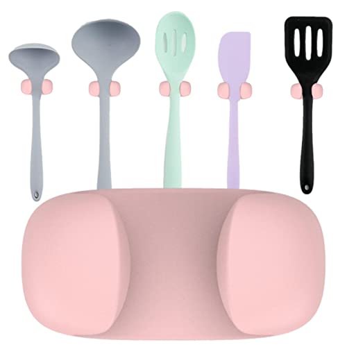 しゃもじホルダー、多機能フック防水、しゃもじケース、しゃもじポケット、立てしゃもじ収納、キッチン ユーティリティ ホルダー、コンパクト ウォール ハンガー 炊飯器 スプーン ラック、洗濯可能 壁 キッチン用品、自己粘着シングル歯ブラシフックプラグホルダー、