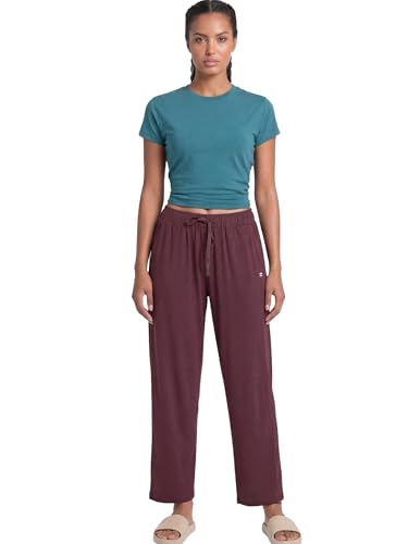 Image of Enamor Mid Rise Regular Length Adjustable Drawstring Basic Home Lounge Pant for Women - Relaxed fit - E404