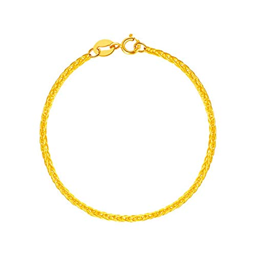 Bracelet en or jaune 18 carats femmes chaîne maille ajustable