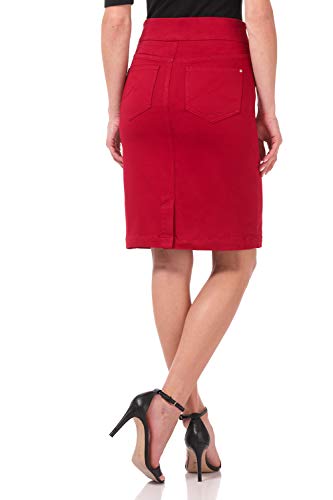 Rekucci Women's Ease into Comfort Chic n' Casual Stretch Jean Skirt3