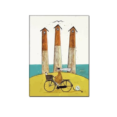 Peinture sur toile minimaliste phare deco salon moderne grand format 70x100 cm