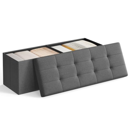 SONGMICS MAZIE 43 inch Folding Ottoman Bench