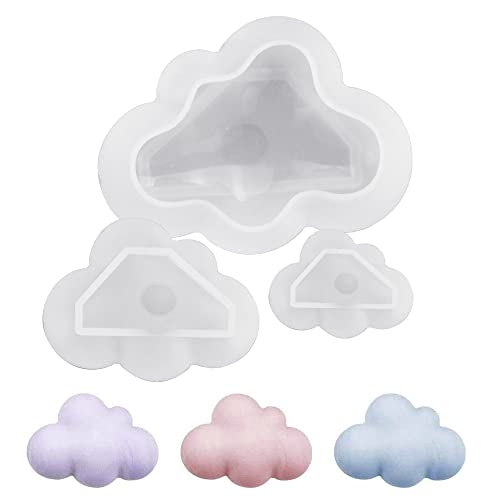 GIRAFEDA 3 Pcs Moule Bougie en Forme de Nuage Moule Silicone Bougie Moule Bougie Cierge Moule Cire Bougie Moule Fabrication Bougie Moule Bougie DIY pour DIY Bougie Chocolat Savon Résine - 3 Tailles Cover