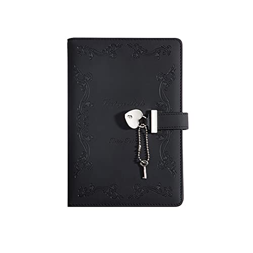 Lock Secret Tagebuch, PU-Leder, Tagebuch mit Schloss und Schlüsseln, Notizblock, Tagesplaner, Weihnachten, Geburtstag, Geschenk für Tochter, Mädchen, Kinder Cover