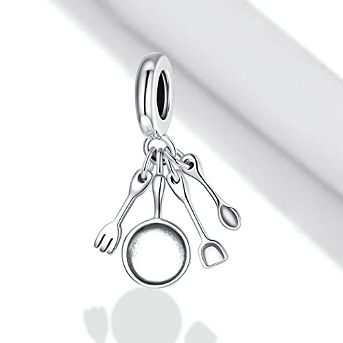 925 Sterling Silver Scissors, Mirror, Pot, Spoon, Chef, Love Charm Comb for Pandora Charm Bracelet4