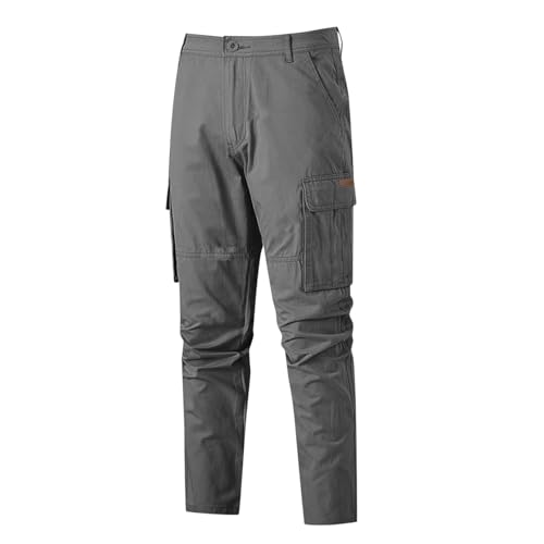 Men's Casual Cargo Sweatpants Waist Relaxed Fit Outdoor Athletic Trousers with Pockets Sock Boy