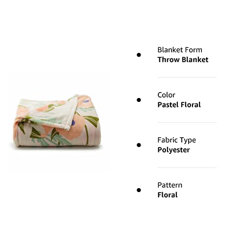 Lightweight Plush Fluffy Fuzzy Cozy Super Soft Throw Blanket Oversized 5' X 6' For Sofa Couch Chair Bed And For Travel In The Car (Pastel Floral) #TOP1