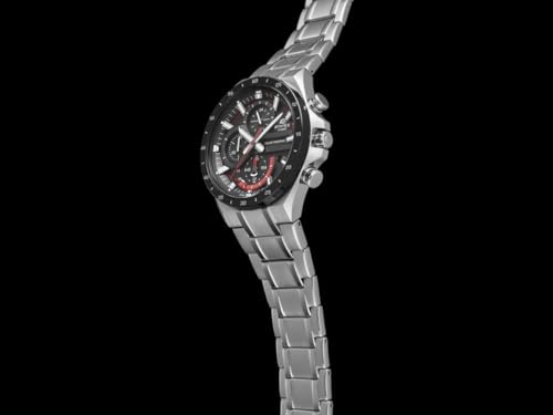 Casio Edifice EQS-920DB-1AVUDF Black Analog Dial Silver Stainless Steel Band Men's Watch Solar Powered Chronograph EX487