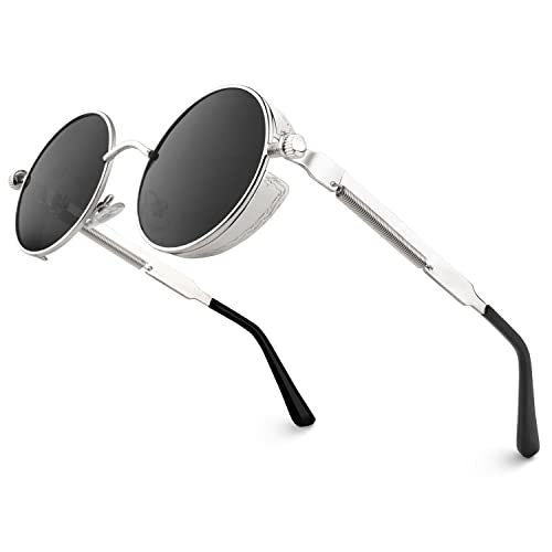 Cgid E72 Steampunk Estilo Retro Inspirado Círculo Metálico Redondo Gafas De Sol Polarizadas Para Hombres Cgid E72 Steampunk Estilo Retro Inspirado Círculo Metálico Redondo Gafas De Sol Polarizadas Para Hombres