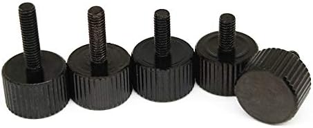 Security Screws，Screws， Knurled Screw 5Pcs M3 Toolless Thumb Screw Carbon Steel Knurling Flat Head Knurled Thumb Screw Hand Tighten Computer Screws (Length : 12mm) (Size : 8mm) (Size : 6mm)