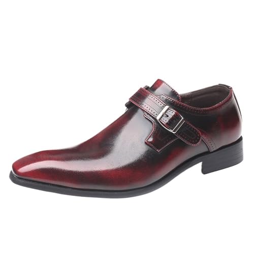 British Gentleman Genuine Leather Oxford Shoes Men Pointed Slip On Formal Wedding Dress Casual Single Buckle