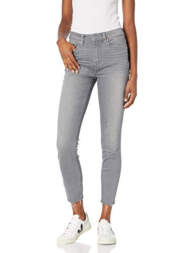 PAIGE Women's Hoxton Transcend Vintage High Rise Raw Hem Ultra Skinny Ankle Jean, MOONLAKE Distressed, 25