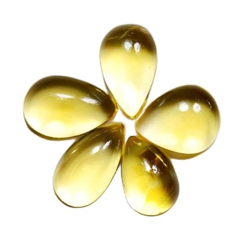 Citrine jaune 13x9mm poire lot de 5 pierres précieuses originales pour sertissage gemme