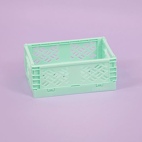 Image of Craftelier - Box for Organisation and Storage of Craft Materials | Foldable and Stackable Design | Small Size - Open Box Measures 13,5 x 9,5 x 9,5 x 5,5 cm - Colour Turquoise