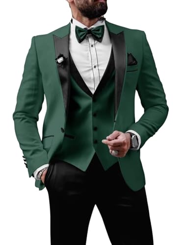 Mens Tuxedo Suits Slim Fit 3 Piece Formal Suit for Men Wedding Prom Suits with Tie