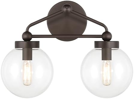 Minka Lavery 2972-860 Stella 2 Light 15" Wide Bathroom Vanity Light - Dark Bronze with Clear Glass