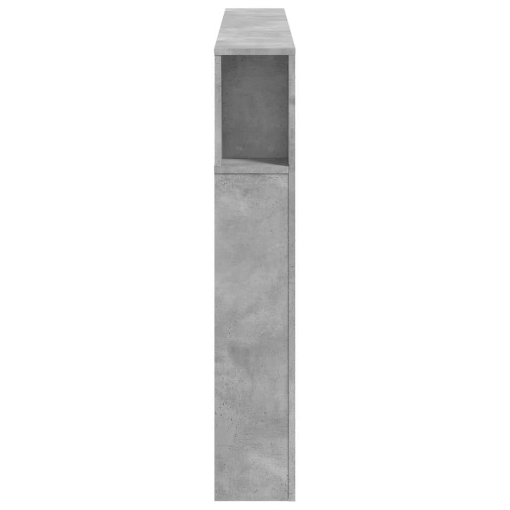 IKAYAA Testiera Letto Matrimoniale con LED Testiera Letto Matrimoniale Legno 160 cm Testiera con Contenitore Testiera Letto con Scomparti -Grigio cemento-160 x 103.5 cm